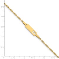 14K Yellow Gold Polished Cut-out Butterfly 18x 5mm Plate ID Bracelet, 6" view 3