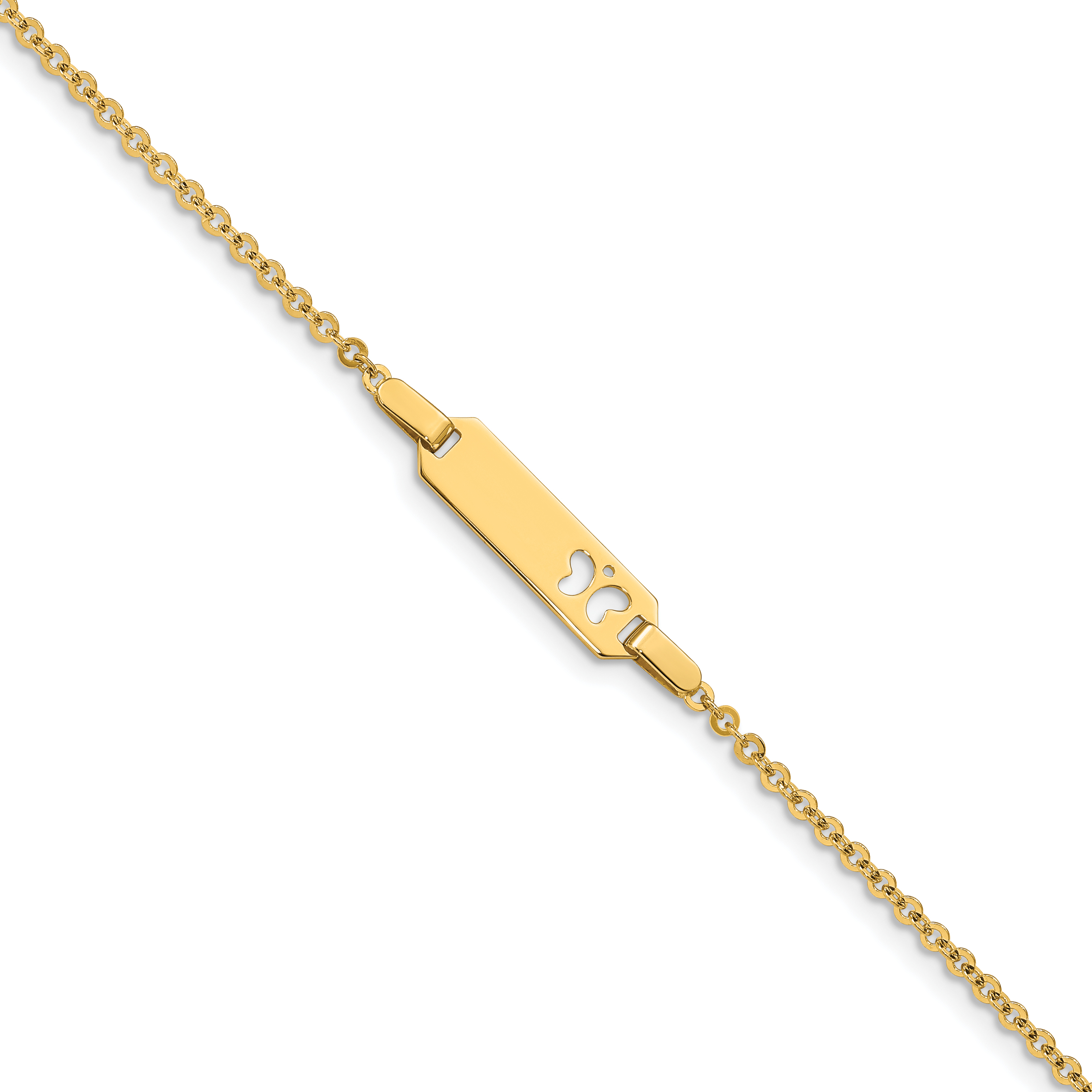 14K Polished Cut-out Butterfly 18x5mm Plate 6 inch Baby/Child ID Bracelet (BID86-6)
