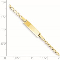 14K Yellow Gold Polished Solid Chain Solid Plate Fancy Link 16x5mm Plate ID Bracelet - 6in view 4