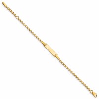14K Yellow Gold Polished Solid Chain Solid Plate Fancy Link 16x5mm Plate ID Bracelet - 6in view 2