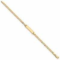 14K Yellow Gold Polished Solid Chain Solid Plate Anchor Link 20x 5mm Plate ID Bracelet, 6" view 2