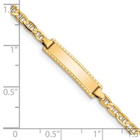 14K Yellow Gold Polished Solid Chain Solid Plate Anchor Link 20x 5mm Plate ID Bracelet, 6" view 3