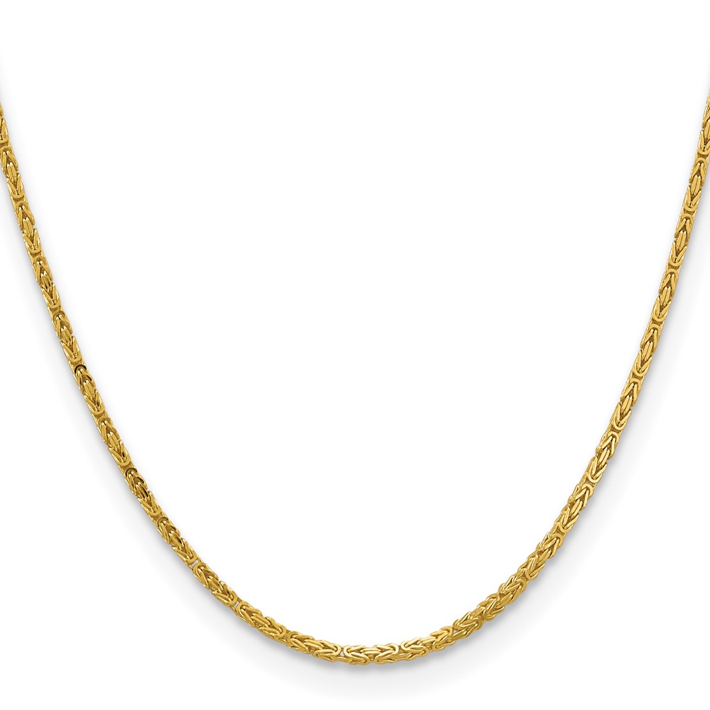 14K 24 inch 2mm Byzantine with Lobster Clasp Chain (BIZ050-24)