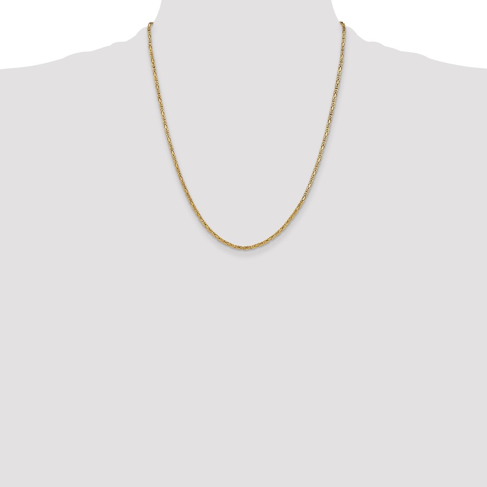 14K 22 inch 2mm Byzantine with Lobster Clasp Chain (BIZ050-22)