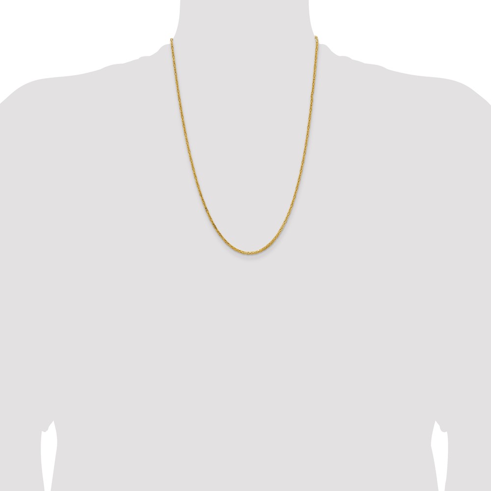 14K 24 inch 2mm Byzantine with Lobster Clasp Chain (BIZ050-24)