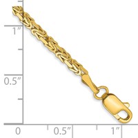 14K 2mm Yellow Gold Byzantine Bracelet with Lobster Clasp, 7" view 2