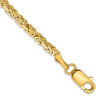 14K 2mm Yellow Gold Byzantine Bracelet with Lobster Clasp, 7" view 1