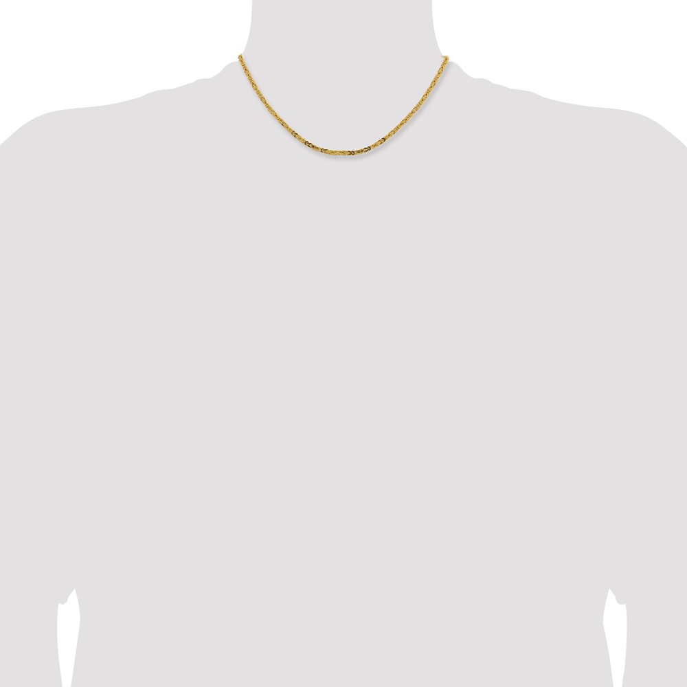 14K 16 inch 2.5mm Byzantine with Lobster Clasp Chain (BIZ070-16)