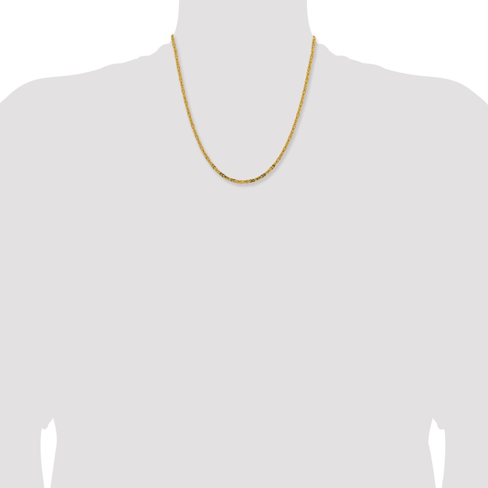 14K 20 inch 2.5mm Byzantine with Lobster Clasp Chain (BIZ070-20)