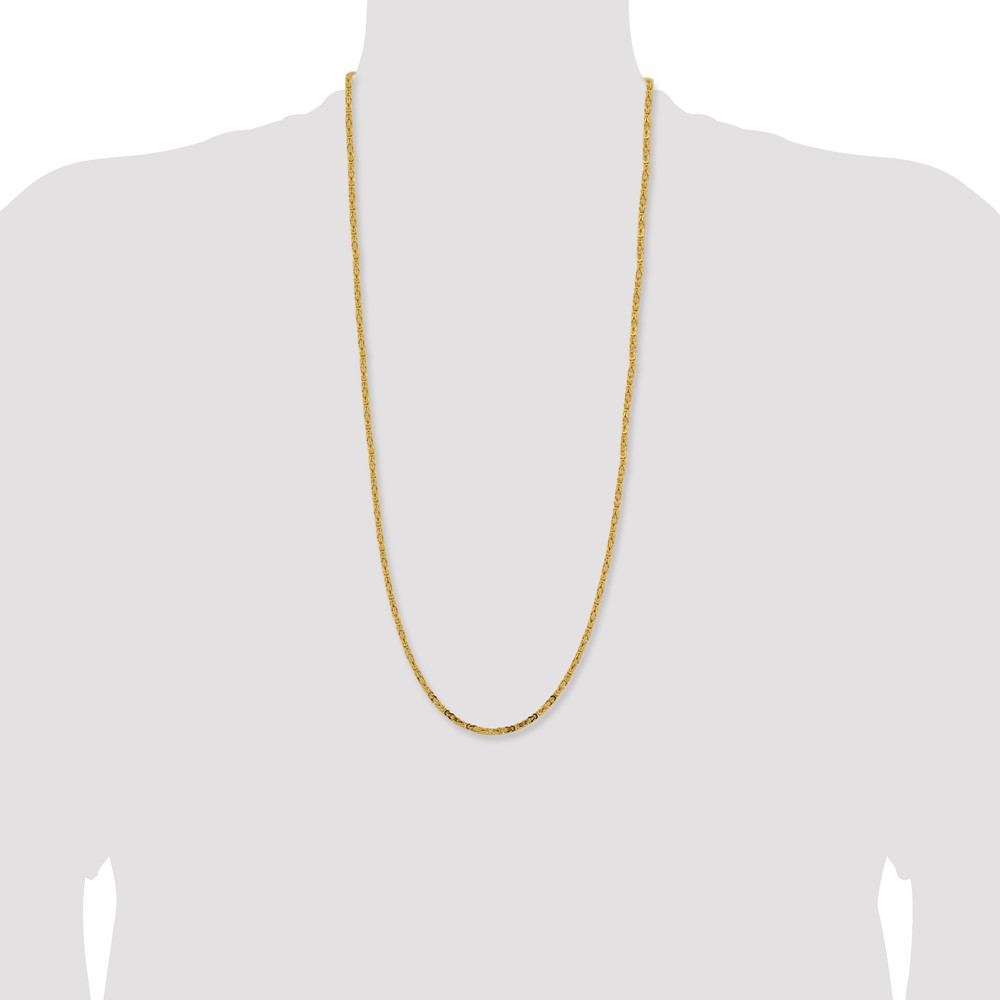 14K 30 inch 2.5mm Byzantine with Lobster Clasp Chain (BIZ070-30)