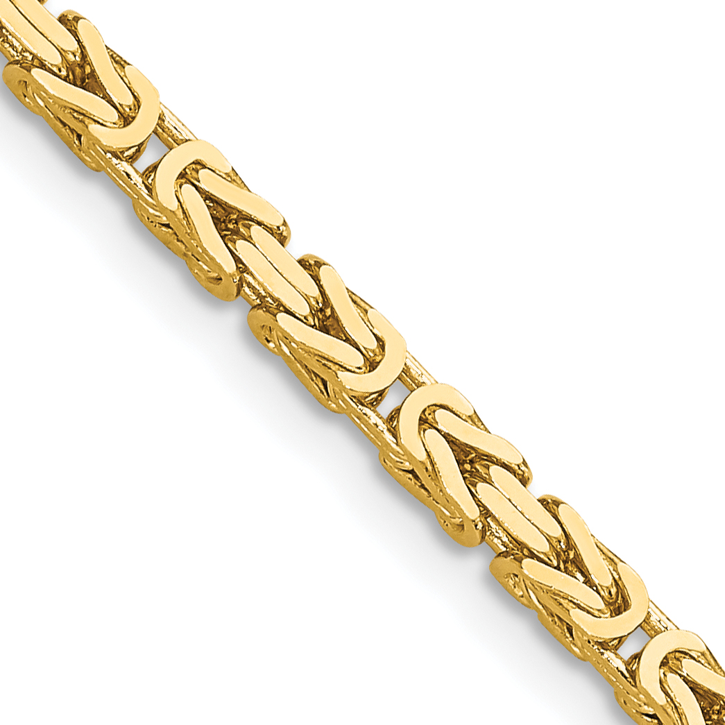 14K 24 inch 2.5mm Byzantine with Lobster Clasp Chain (BIZ070-24)
