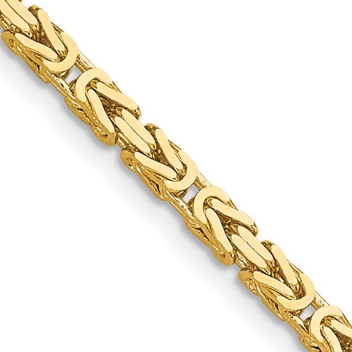 14K 30 inch 2.5mm Byzantine with Lobster Clasp Chain