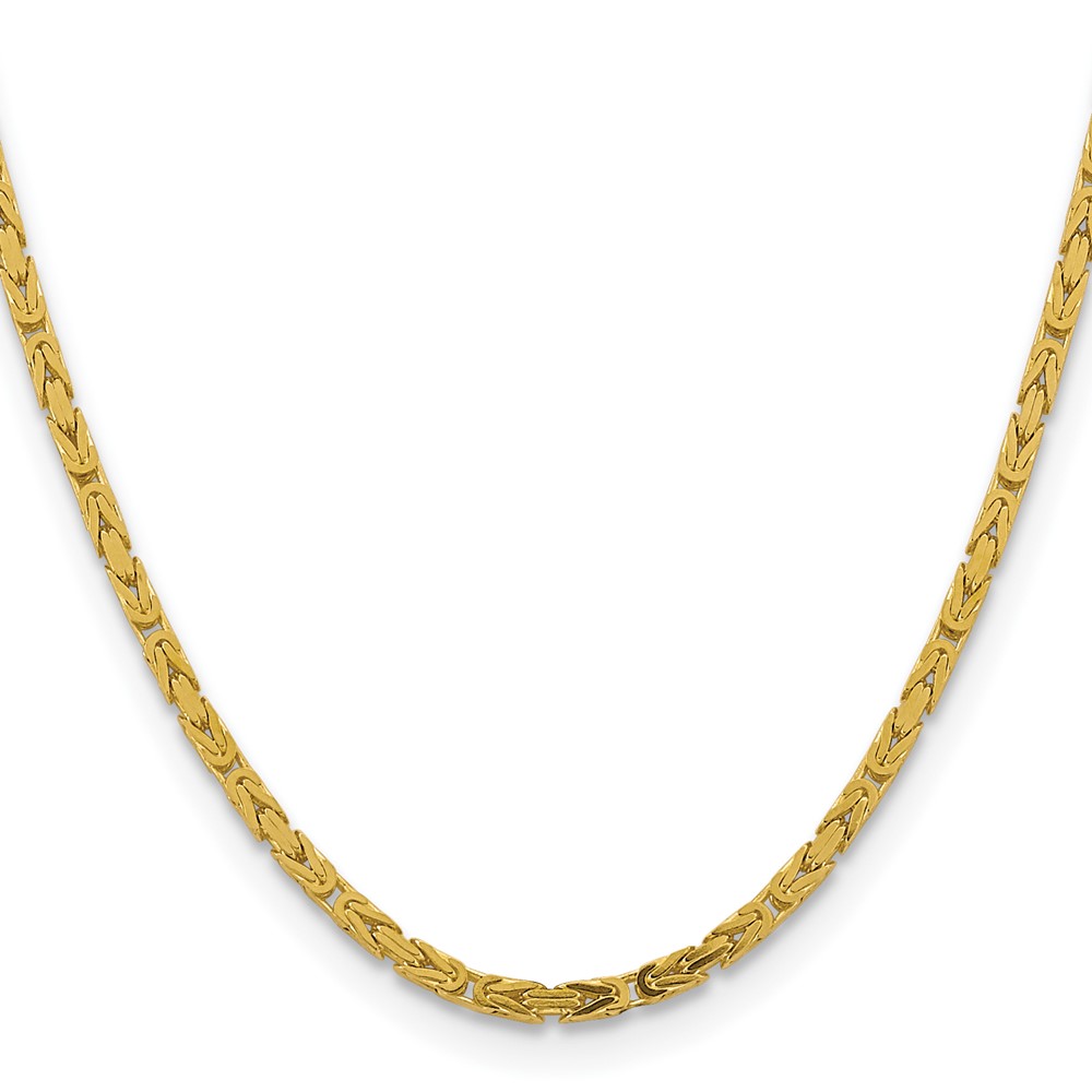 14K 24 inch 3.25mm Byzantine with Lobster Clasp Chain (BIZ090-24)