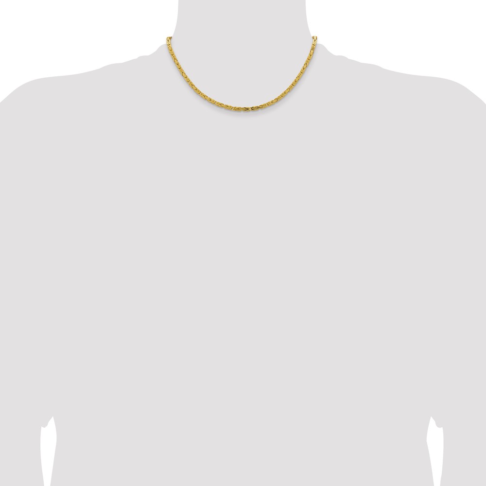 14K 16 inch 3.25mm Byzantine with Lobster Clasp Chain (BIZ090-16)