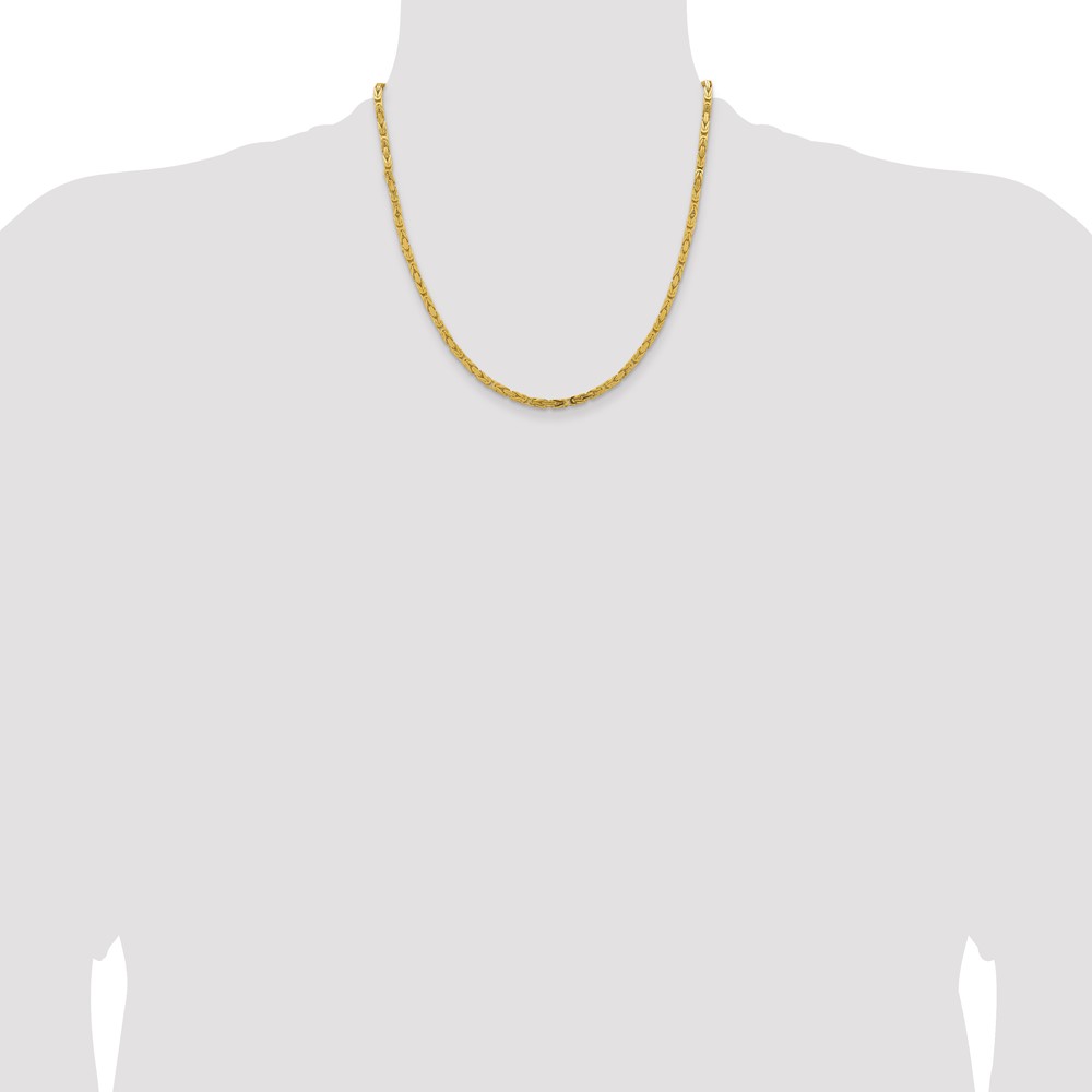 14K 20 inch 3.25mm Byzantine with Lobster Clasp Chain (BIZ090-20)