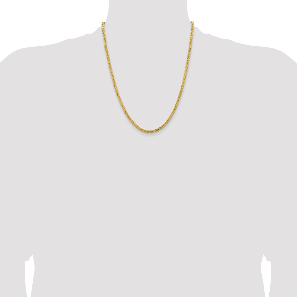 14K 22 inch 3.25mm Byzantine with Lobster Clasp Chain (BIZ090-22)