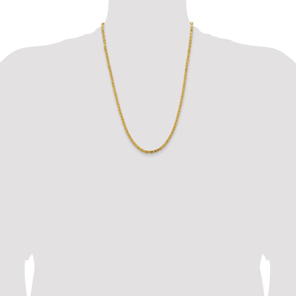 14K 24 inch 3.25mm Byzantine with Lobster Clasp Chain (BIZ090-24)
