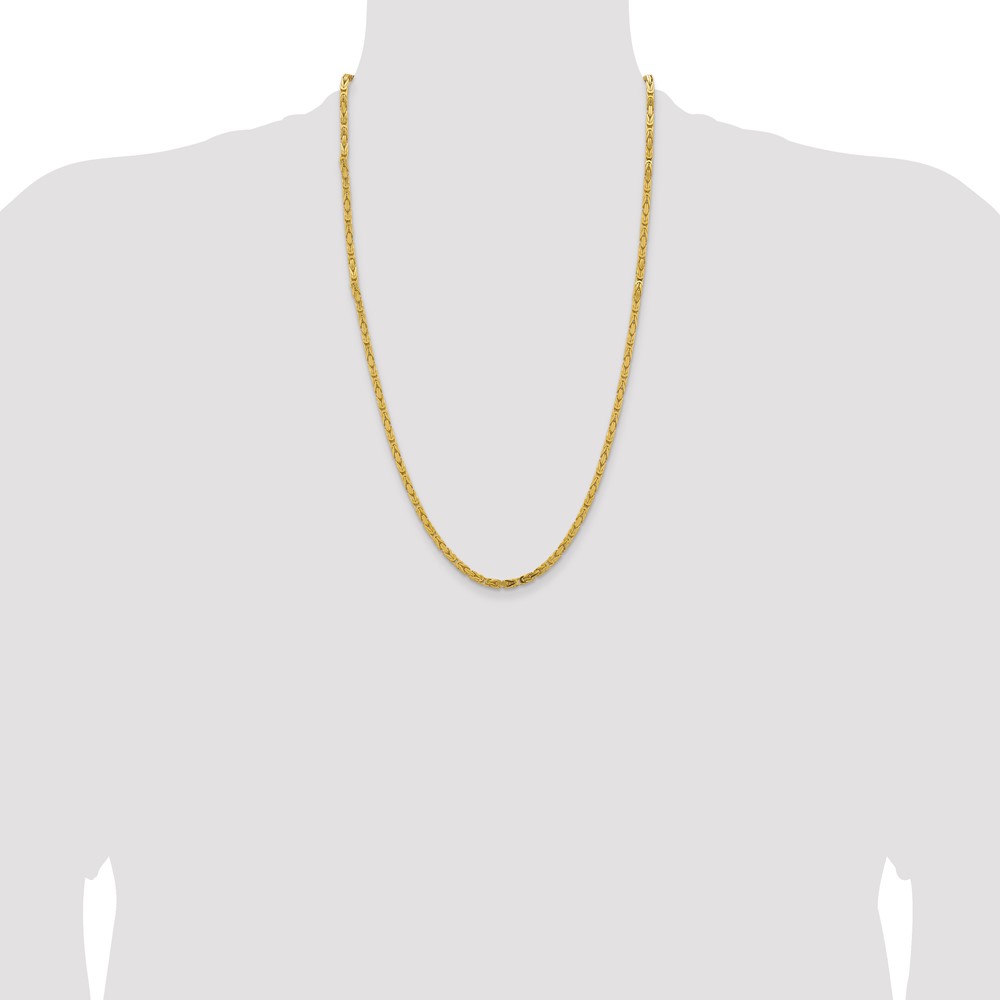 14K 26 inch 3.25mm Byzantine with Lobster Clasp Chain (BIZ090-26)