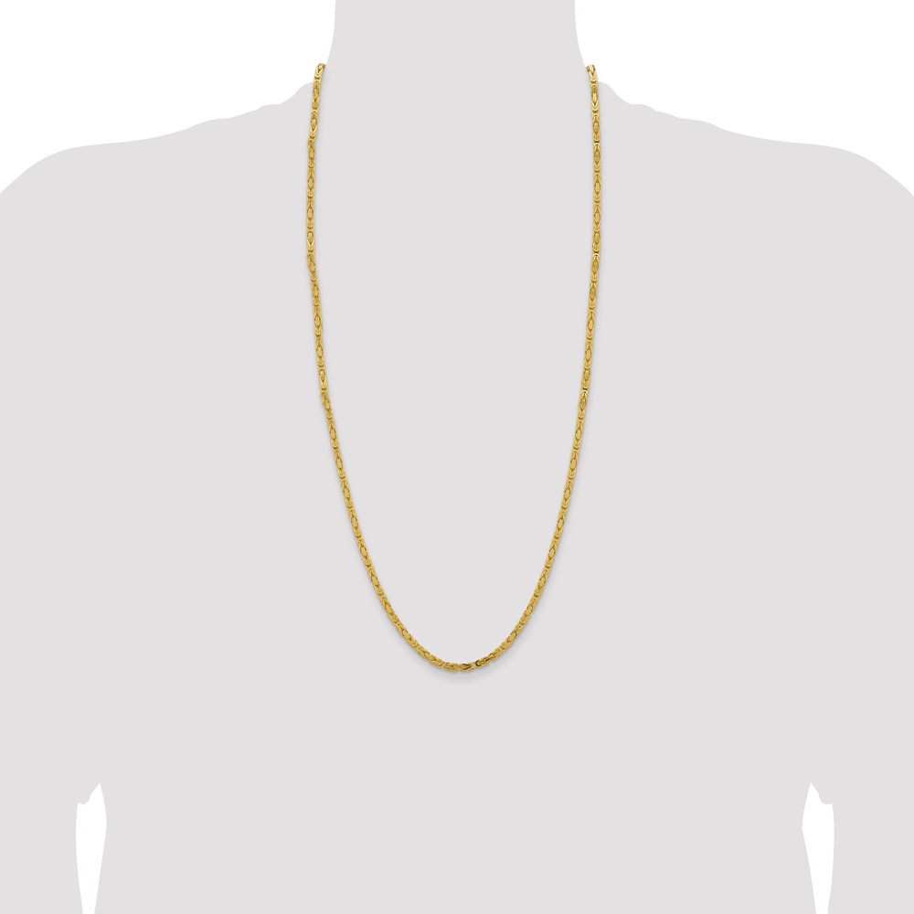 14K 30 inch 3.25mm Byzantine with Lobster Clasp Chain (BIZ090-30)