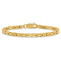 14K 3.25mm Yellow Gold Byzantine Bracelet with Lobster Clasp, 7" view 2