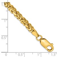 14K 3.25mm Yellow Gold Byzantine Bracelet with Lobster Clasp, 7" view 3