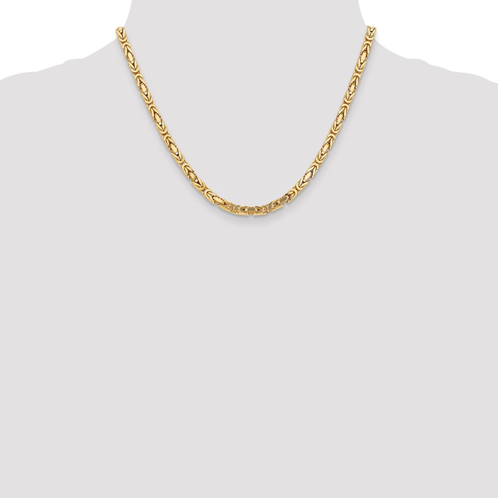 14K 18 inch 4mm Byzantine with Lobster Clasp Chain (BIZ110-18)