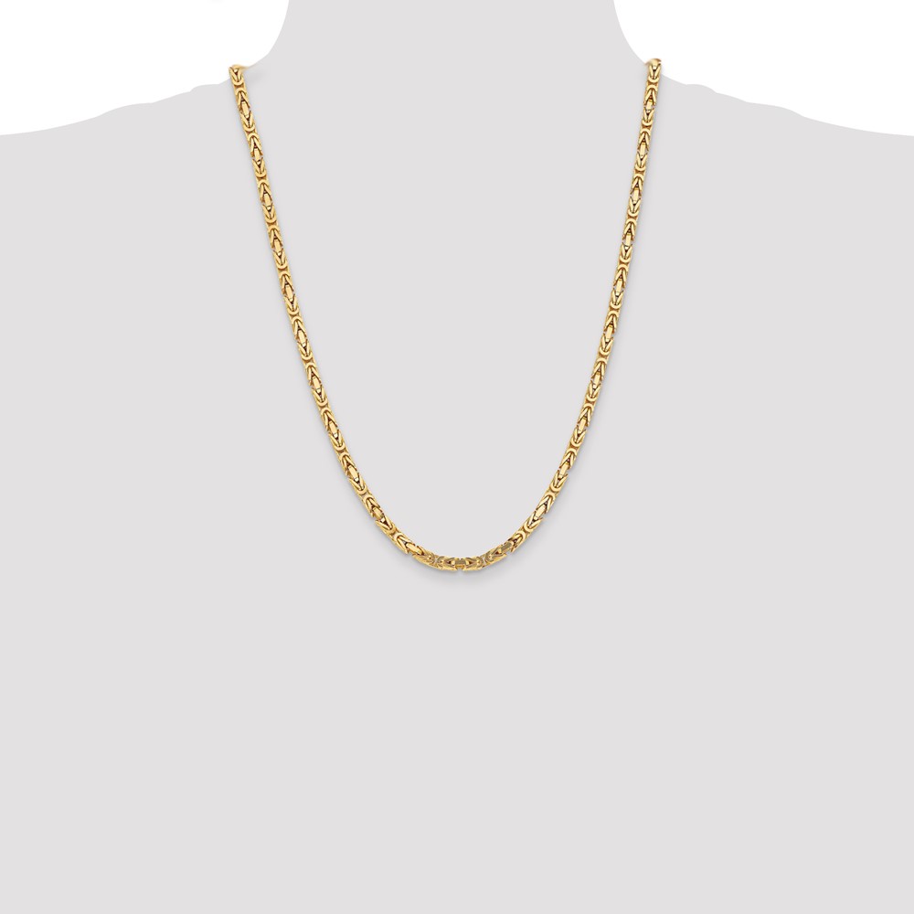 14K 24 inch 4mm Byzantine with Lobster Clasp Chain (BIZ110-24)