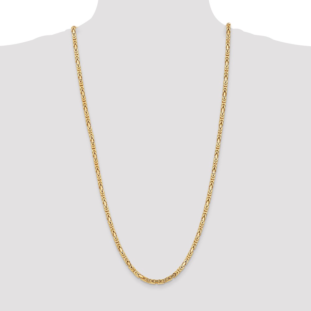 14K 30 inch 4mm Byzantine with Lobster Clasp Chain (BIZ110-30)