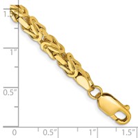 14K 4mm Yellow Gold Byzantine Bracelet with Lobster Clasp, 7" view 2