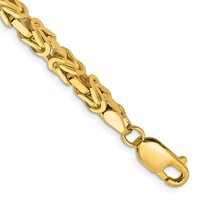 14K 4mm Yellow Gold Byzantine Bracelet with Lobster Clasp, 7" view 1