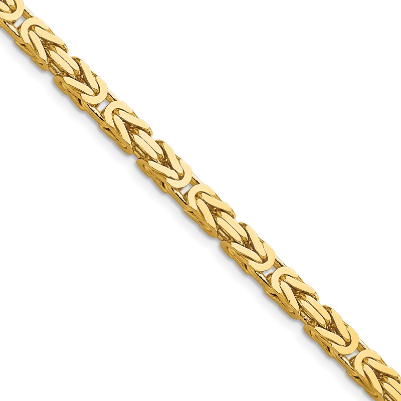 14K 22 inch 4mm Byzantine with Lobster Clasp Chain