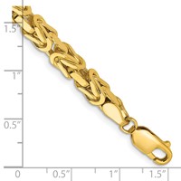 14K 5.25mm Yellow Gold Byzantine Chain with Lobster Clasp, 8" view 2