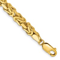 14K 5.25mm Yellow Gold Byzantine Chain with Lobster Clasp, 8" view 1