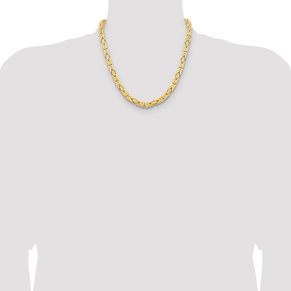 14K 20 inch 6.5mm Byzantine with Lobster Clasp Chain (BIZ180-20)