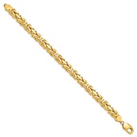 14K 6.5mm Yellow Gold Byzantine Bracelet with Lobster Clasp, 8" view 2