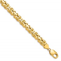 14K 6.5mm Yellow Gold Byzantine Bracelet with Lobster Clasp, 8" view 1