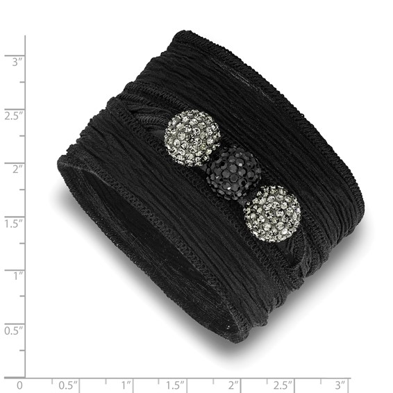 Belle Amore Crystal Beads On Silk Wrap Bracelet