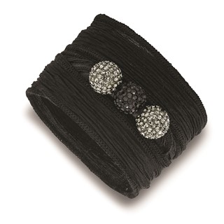 Belle Amore Crystal Beads On Silk Wrap Bracelet