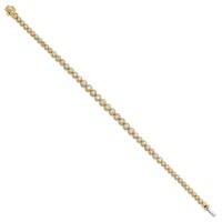 14K Yellow Gold 3 Carat Lab Grown Diamond VS SI+ G+ Complete Round Bezel Set Tennis Bracelet, 7" view 2