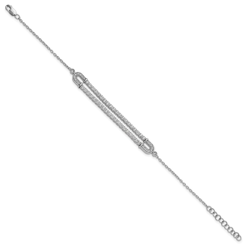 14k White Gold 2 carat Lab Grown Diamond VS/SI+ G+ 6.5 inch with 1 inch extention Bracelet