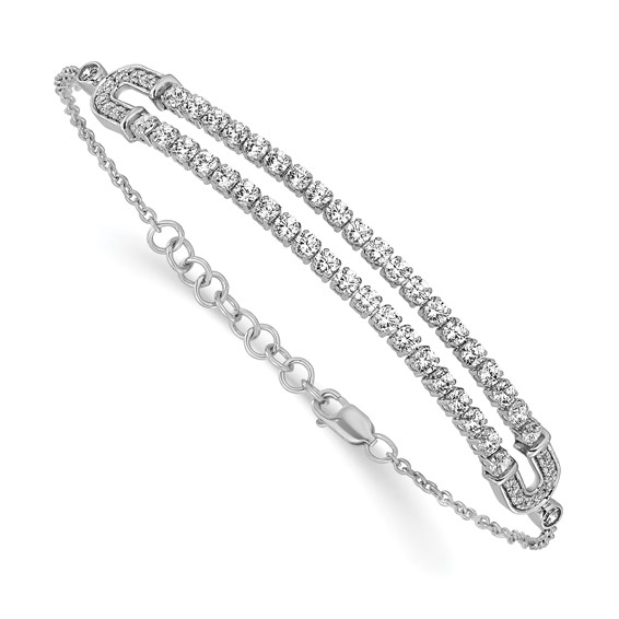 14k White Gold 2 carat Lab Grown Diamond VS/SI+ G+ Complete 6.5 inch with 1 inch extension Bracelet