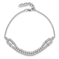 14K White Gold 2 Carat Lab Grown Diamond VS SI+ G+ Complete Bracelet with 1 Inch Extension, 6.5" view 4