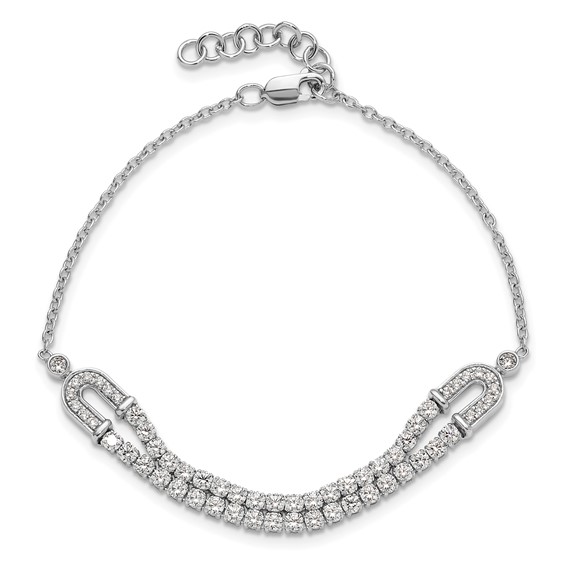 14k White Gold 2 carat Lab Grown Diamond VS/SI+ G+ Complete 6.5 inch with 1 inch extension Bracelet