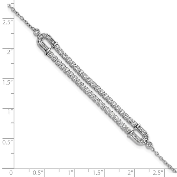 14k White Gold 2 carat Lab Grown Diamond VS/SI+ G+ Complete 6.5 inch with 1 inch extension Bracelet