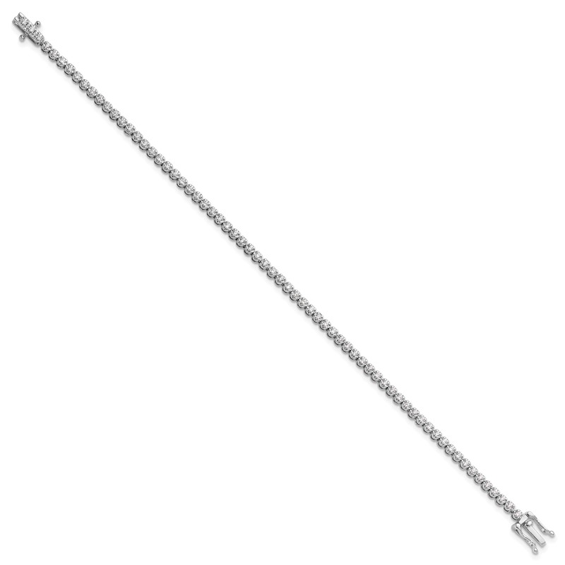 14k White Gold 1 carat Lab Grown Diamond VS/SI+ G+ Round Tennis Bracelet