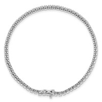14K White Gold 1 Carat Lab Grown Diamond VS SI+ G+ Complete Round Tennis Bracelet view 4