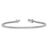 14K White Gold 1 Carat Lab Grown Diamond VS SI+ G+ Complete Round Tennis Bracelet view 5