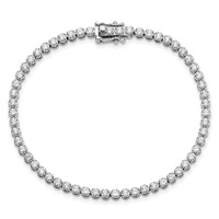 14K White Gold 2 Carat Lab Grown Diamond VS SI+ G+ Complete Round Tennis Bracelet view 4