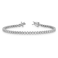 14K White Gold 2 Carat Lab Grown Diamond VS SI+ G+ Complete Round Tennis Bracelet view 5