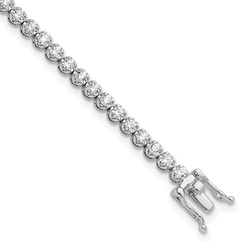 14K White Gold 2 Carat Lab Grown Diamond VS SI+ G+ Complete Round Tennis Bracelet